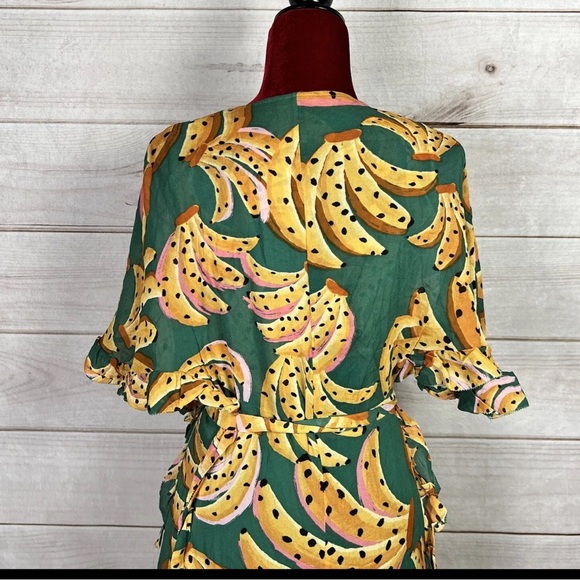 NWT Farm Rio Raining Bananas Maxi Wrap Dress - Picture 5 of 5
